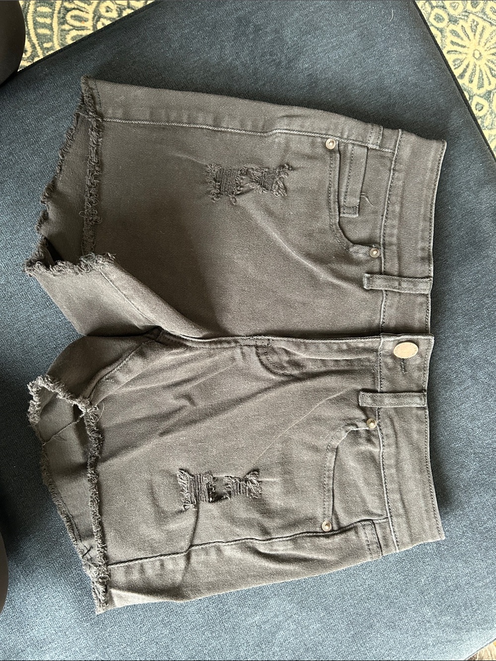 O'Neill Black Distressed Denim Cutoff Shorts